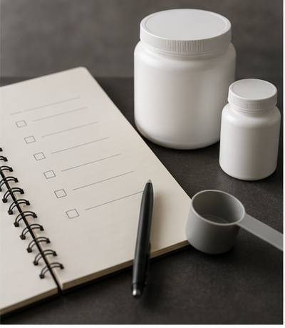 Non-branded supplement checklist desk