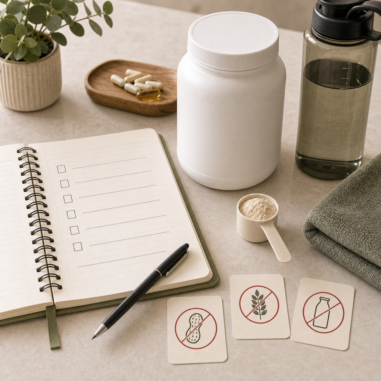 Non-branded training bag checklist scene